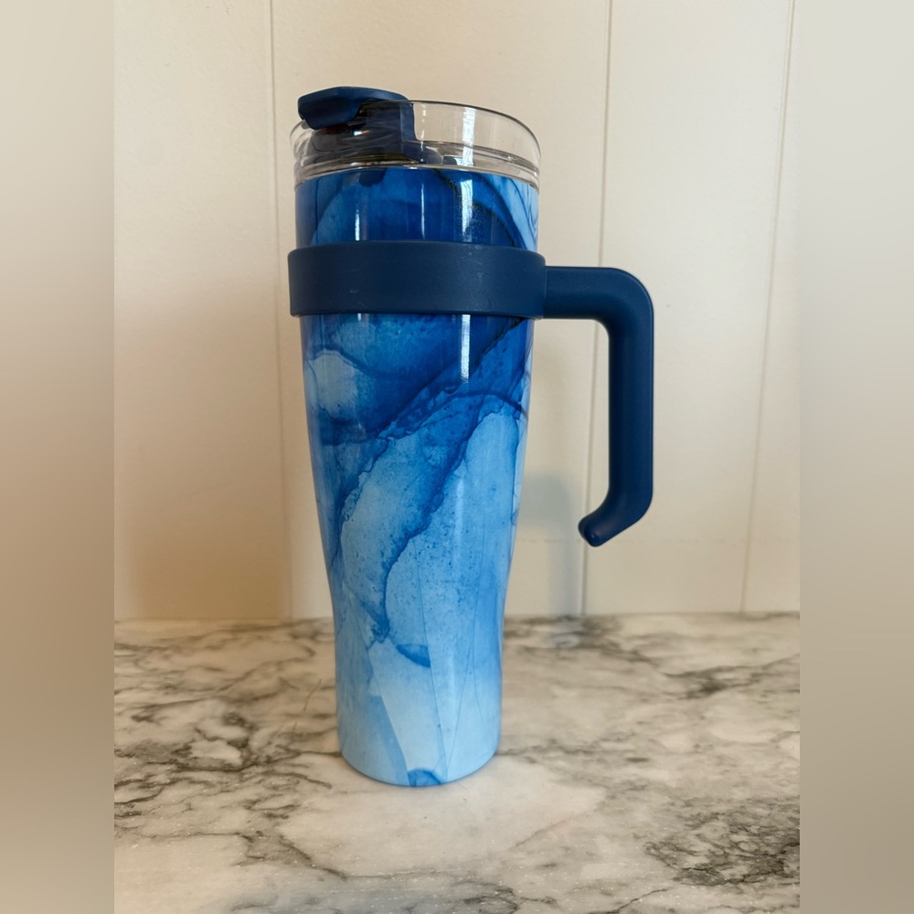 Blue Swirl Travel Mug/ Water bottle